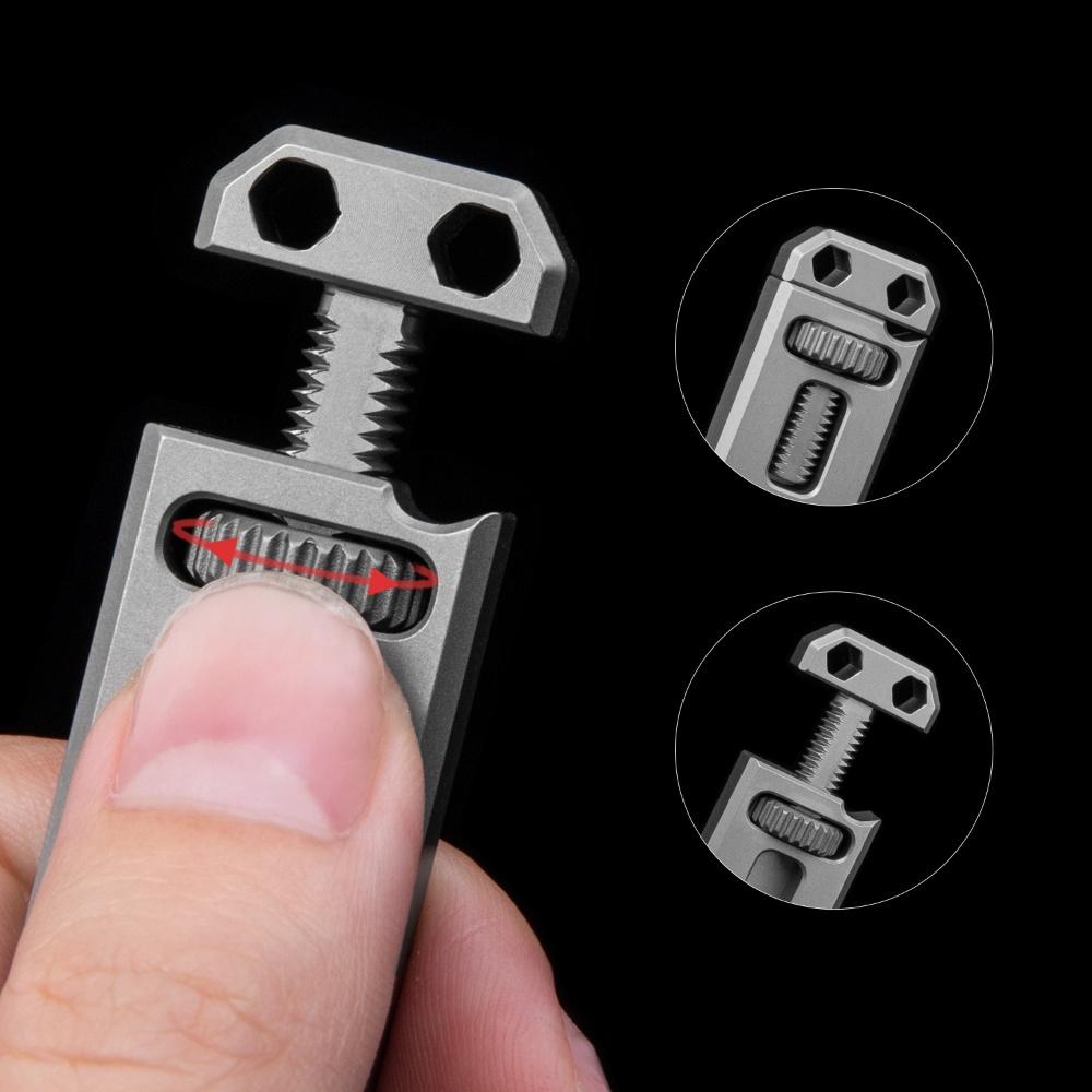 Titanium Alloy Telescopic Crowbar Camping Bottle Opener Screwdriver Wrench Outdoor EDC Hand Tools With 3 Batch Head-2