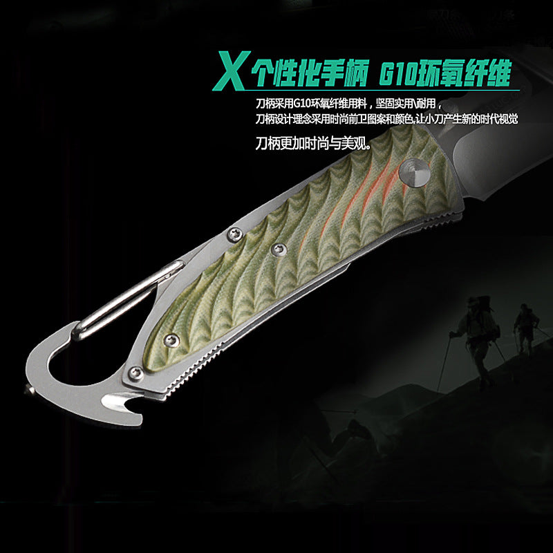 Premium Portable Outdoor Folding Knife with 12C27 Stainless Steel Blade and G10 Handle | Durable, Lightweight, and Versatile EDC Survival Tool-1