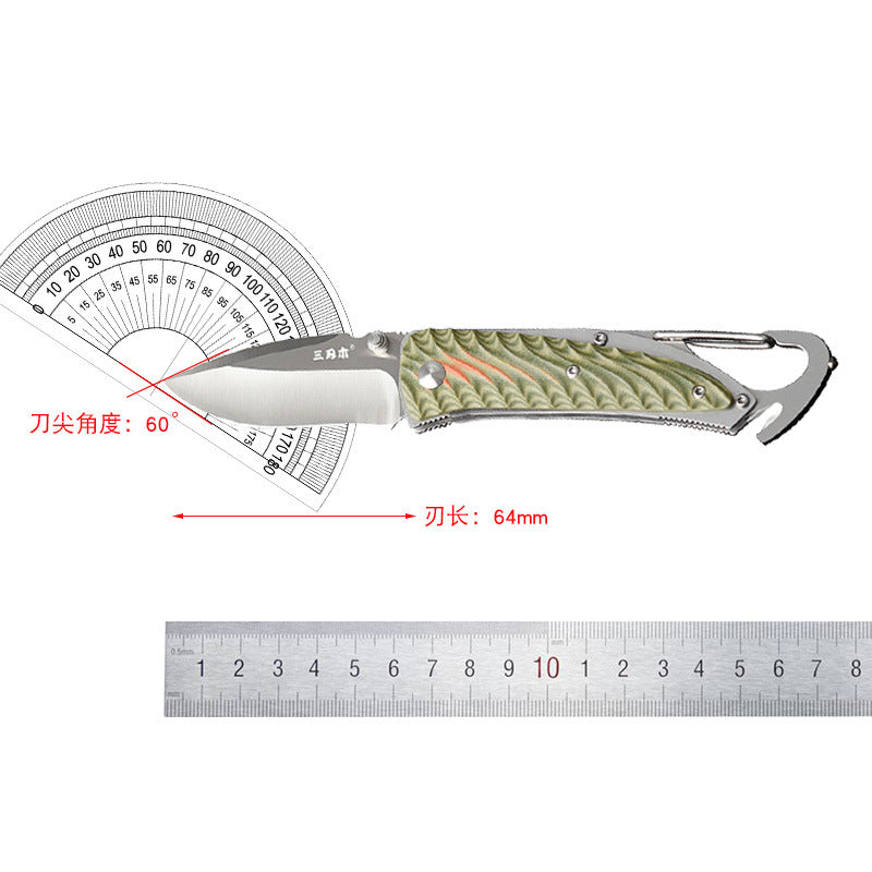 Premium Portable Outdoor Folding Knife with 12C27 Stainless Steel Blade and G10 Handle | Durable, Lightweight, and Versatile EDC Survival Tool-3