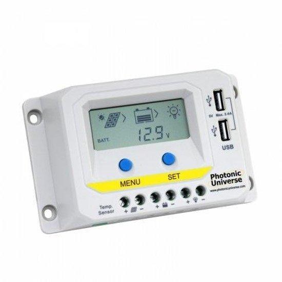 Photonic Universe 10A PWM 12/24V Controller, LCD & Dual USB | 4Boats