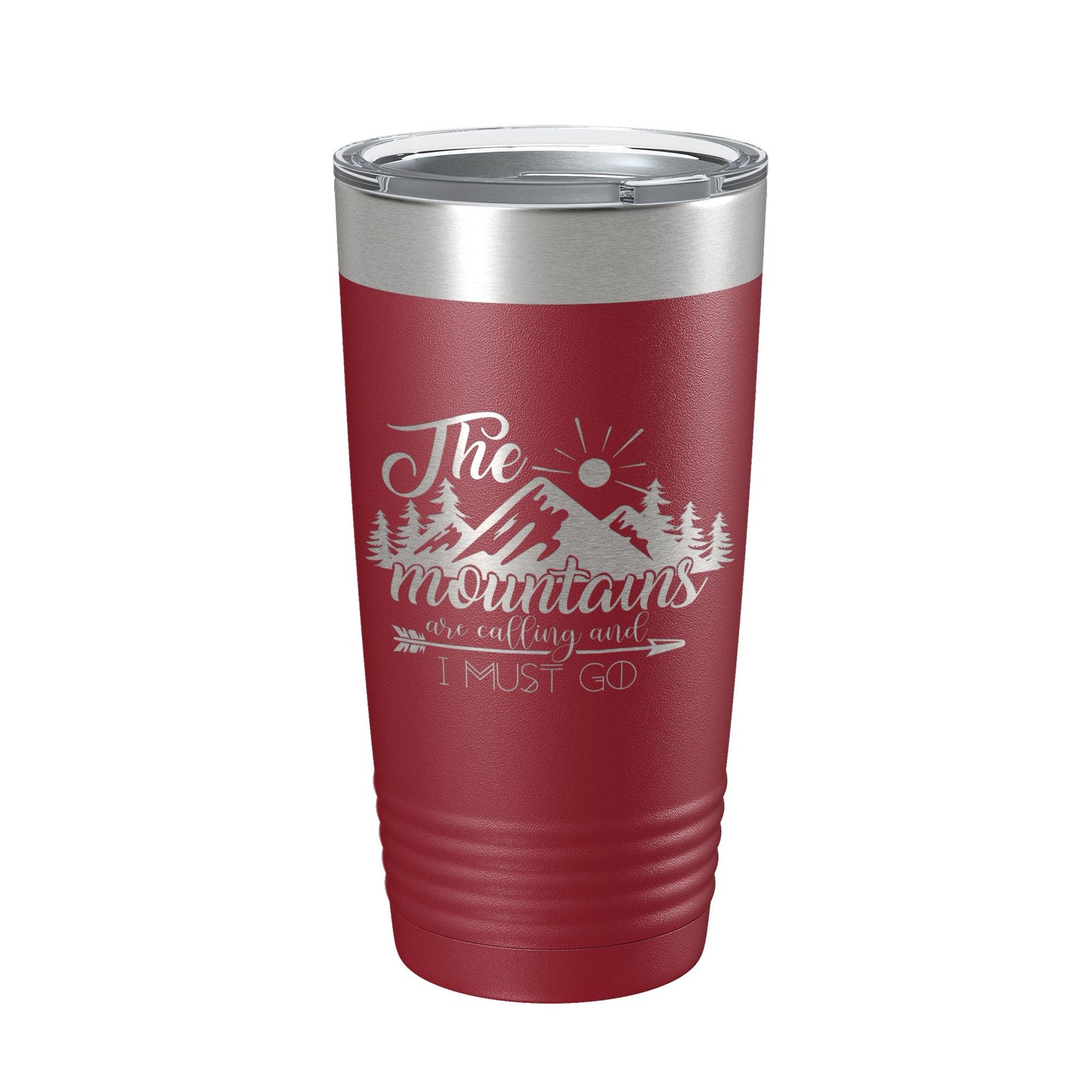 Mountains Are Calling And I Must Go Tumbler Outdoors Travel Mug Insulated Laser Engraved Coffee Cup Camping Hiking Gift 20 oz-18