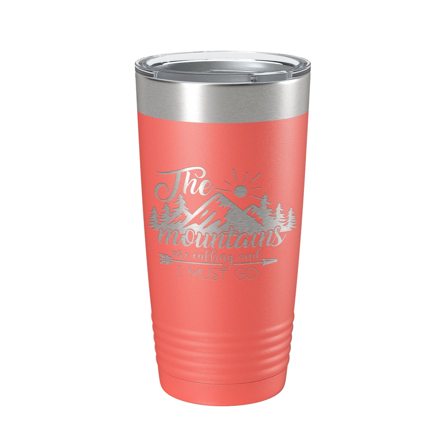 Mountains Are Calling And I Must Go Tumbler Outdoors Travel Mug Insulated Laser Engraved Coffee Cup Camping Hiking Gift 20 oz-20