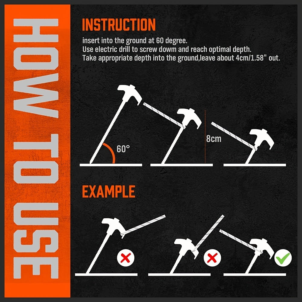 18 pcs Heavy Duty Tent Stakes Set with Rope & Hook-4