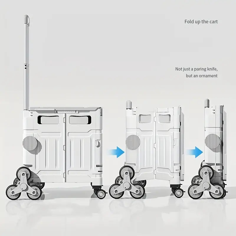 50L Folding Shopping Cart for Picnics, Camping, and Market Stalls - Gray-2