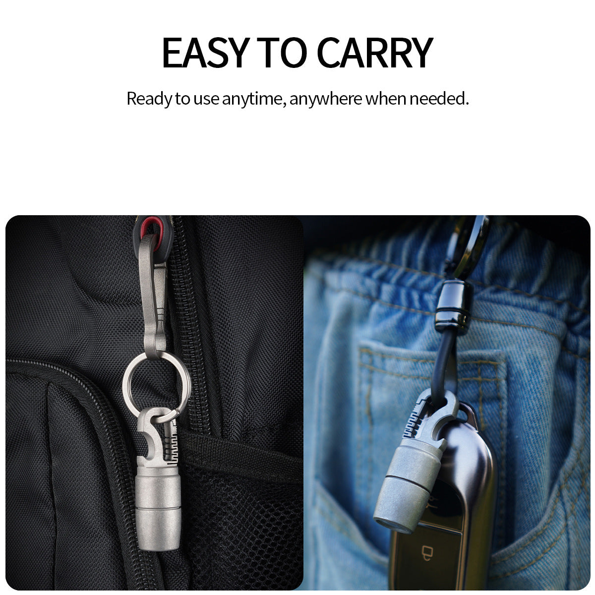 Titanium Alloy Keychain Mini Flashlight Light LED Multifunctional Bottle Opener-2