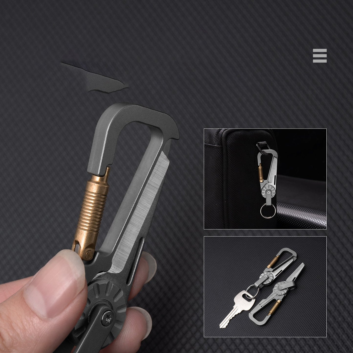 Tactical Multi-Tool Carabiner for Men - Heavy Duty Outdoor Gear Accessory with Bottle Opener & Keychain Hook-2