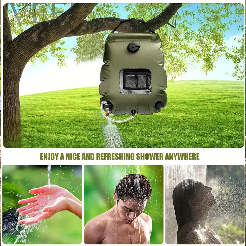 5 Gallon Solar Heated Camping Shower Bag - Portable Bath Bag-4