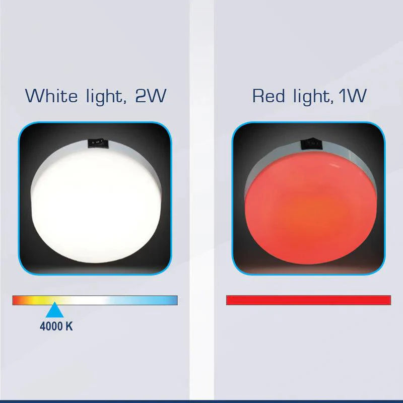 AquaLED Dome Red & White Dome Light, 12/24V Multivolt | 4Boats