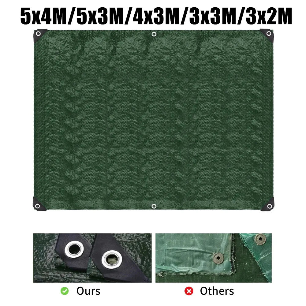 Large Waterproof Camping Tarp Outdoor Sun Shelter (Green)-2