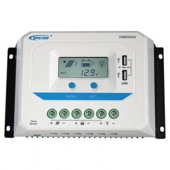 60A 12/24V Solar Charge Controller with LCD & Dual USB 2.4A | 4Boats