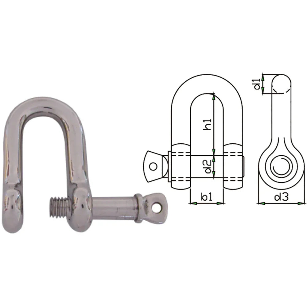 Talamex Dee Dee Dee Shackle Capt.Pin 8 mm | 4Boats