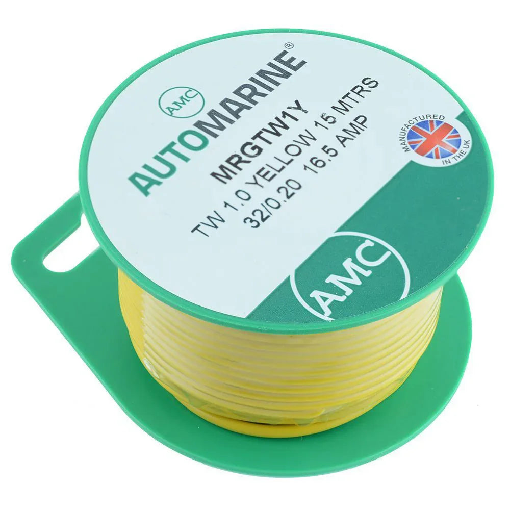 AMC Thin Thin Thin 2 mm² Yellow Mini-Reel Cable - 8 m | 4Boats
