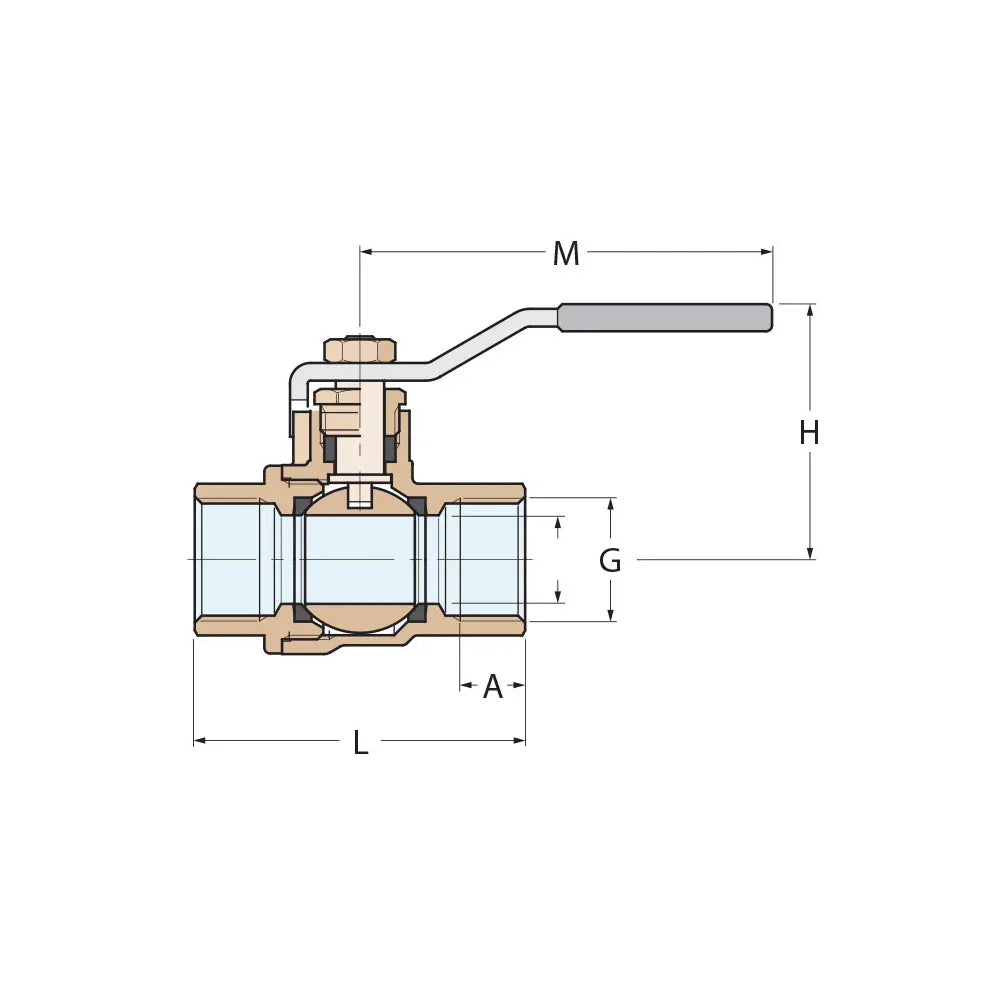 Guidi Nickel Plated Brass Lever Ball Valve F-F - 1 in