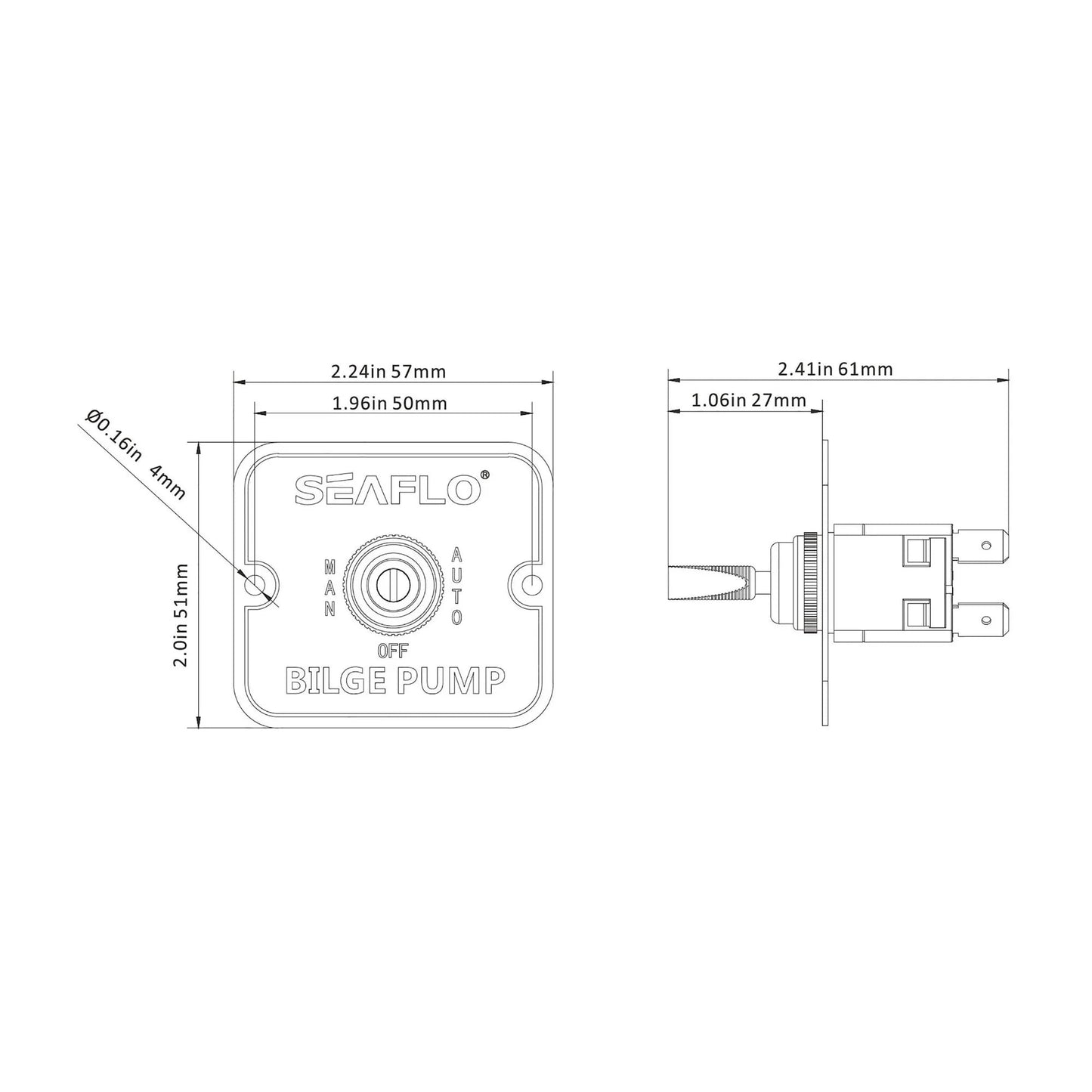Seaflo Bilge Switch Panel SP01 | 4Boats