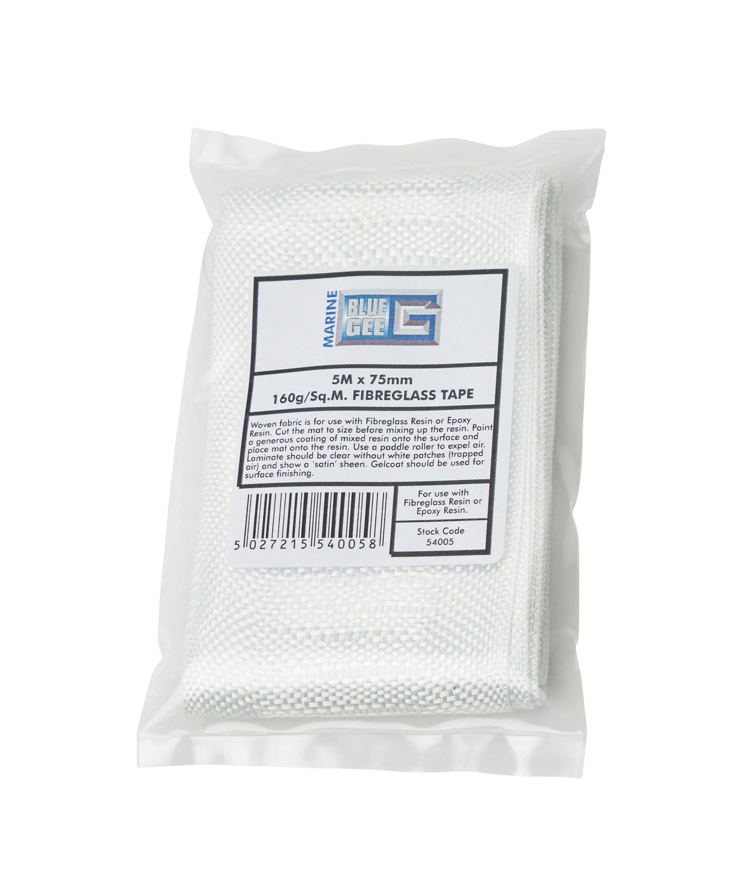 Gee Woven Glass Tape 175 g/m² — 75 mm × 5 m | 4Boats