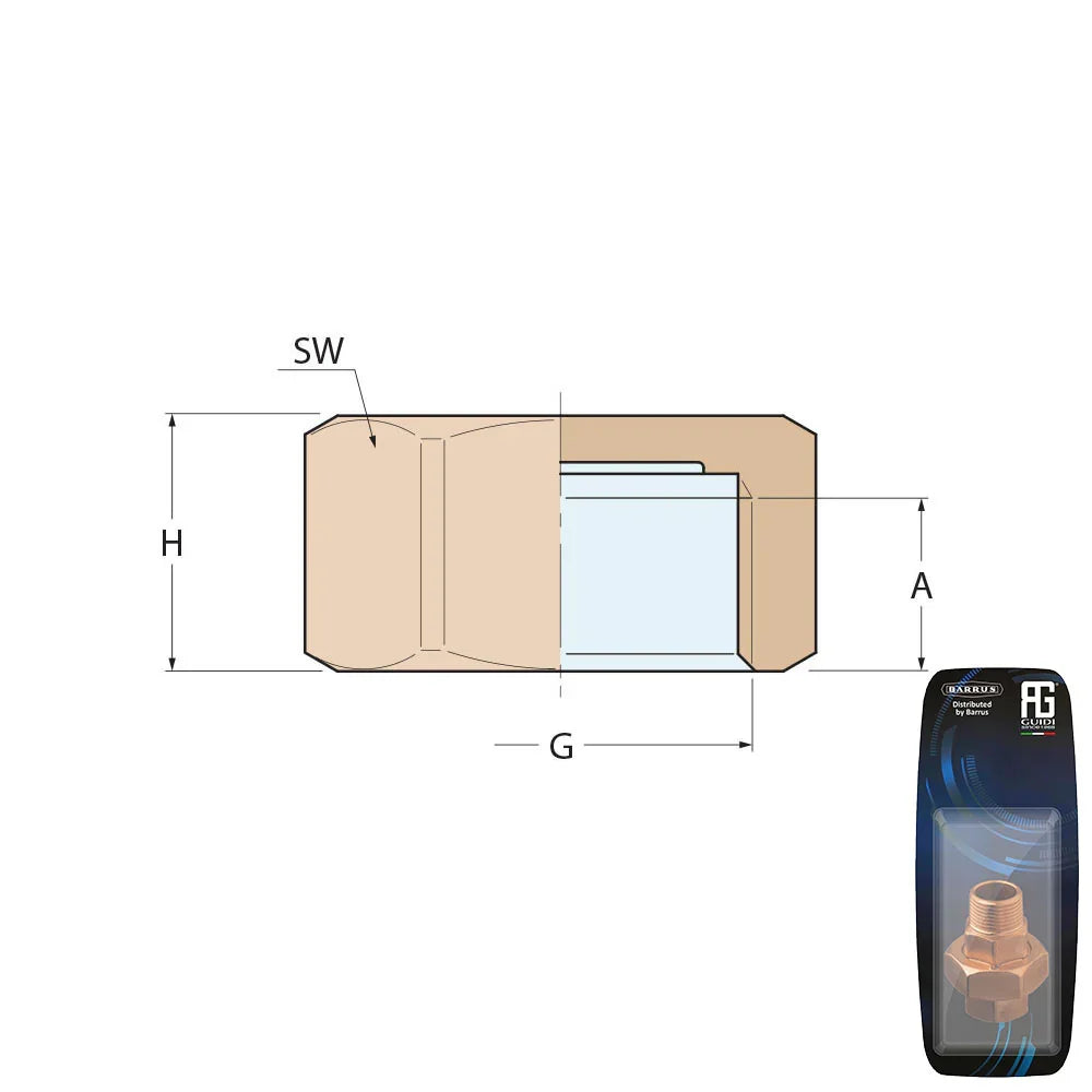 Guidi Brass Cap F 1/2 in - Retail Pack