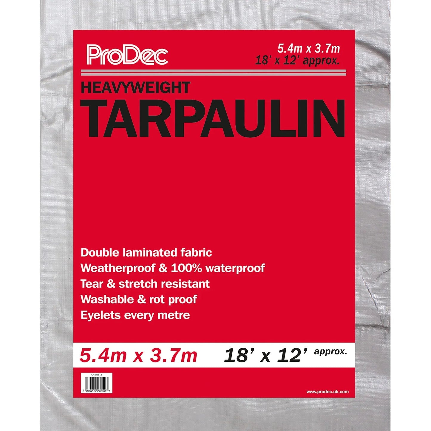 Heavyweight Tarpaulin 5.49m x 3.66m (18' x 12') Silver | 4Boats