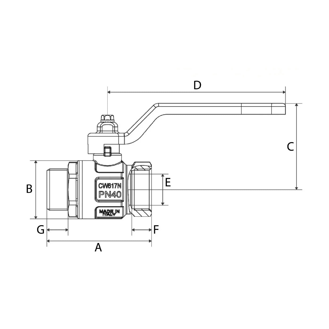 BlueGee Nickel Plated Brass Lever Ball Valve 1 1/2 in | 4Boats