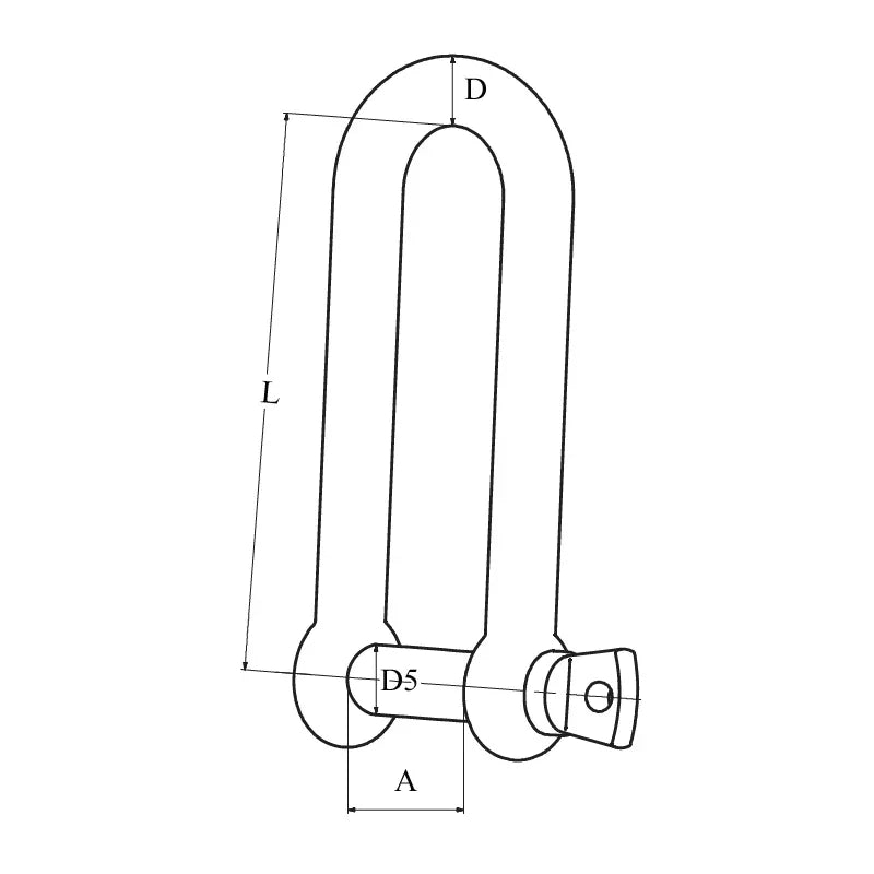 Talamex Shackle Shackle Shackle D Long 4 mm, AISI 316 Stainle | 4Boats