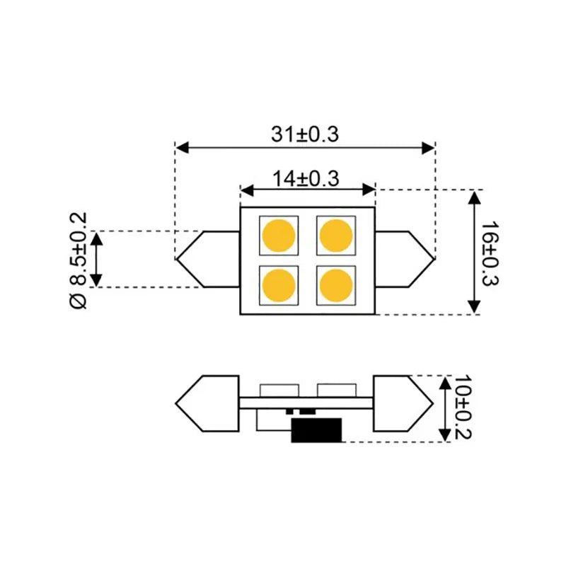 Talamex S | Led S | Led S | Led 4 Festoon 10 | 30V 31 mm | 4Boats