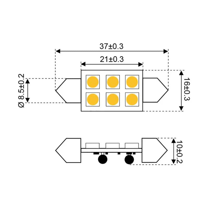 Talamex S | Led S | Led S | Led 6 Festoon 10 | 30 V 37 mm | 4Boats