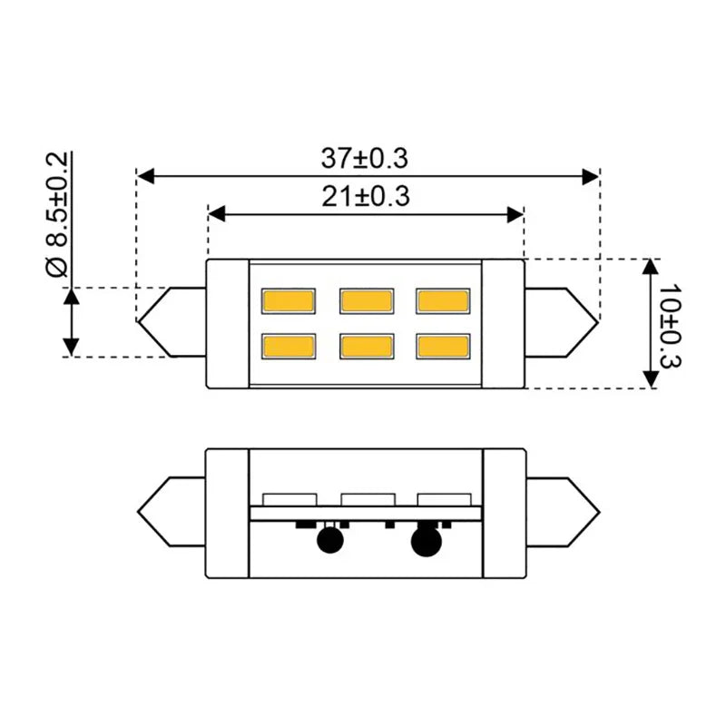 Talamex S | Led S | Led S | Led 3 Festoon 10 | 30V 37mm CW | 4Boats