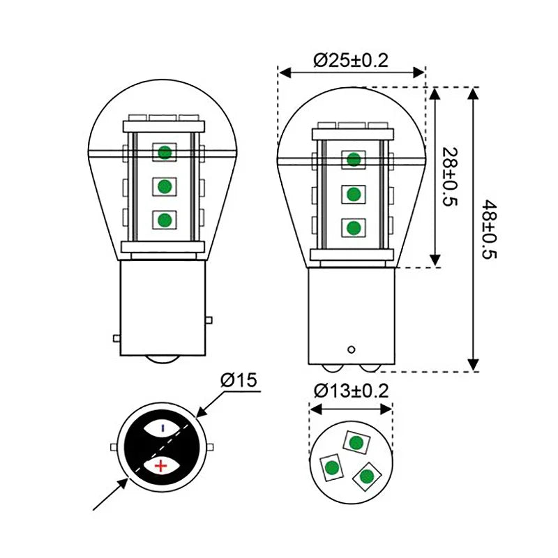 Talamex S | Led S | Led S | Led 15 10 | 30V Bay15D Green LED | 4Boats