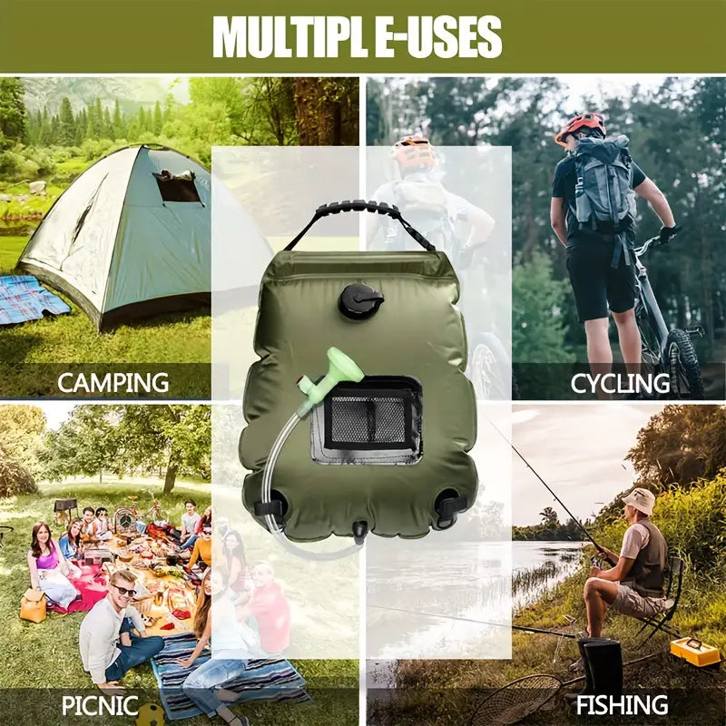 5 Gallon Solar Heated Camping Shower Bag - Portable Bath Bag-3