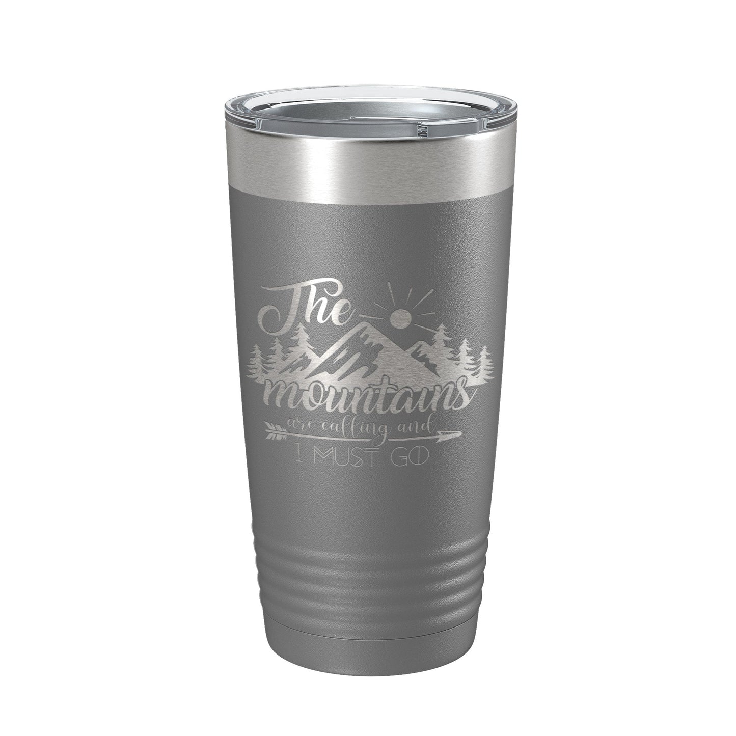 Mountains Are Calling And I Must Go Tumbler Outdoors Travel Mug Insulated Laser Engraved Coffee Cup Camping Hiking Gift 20 oz-16
