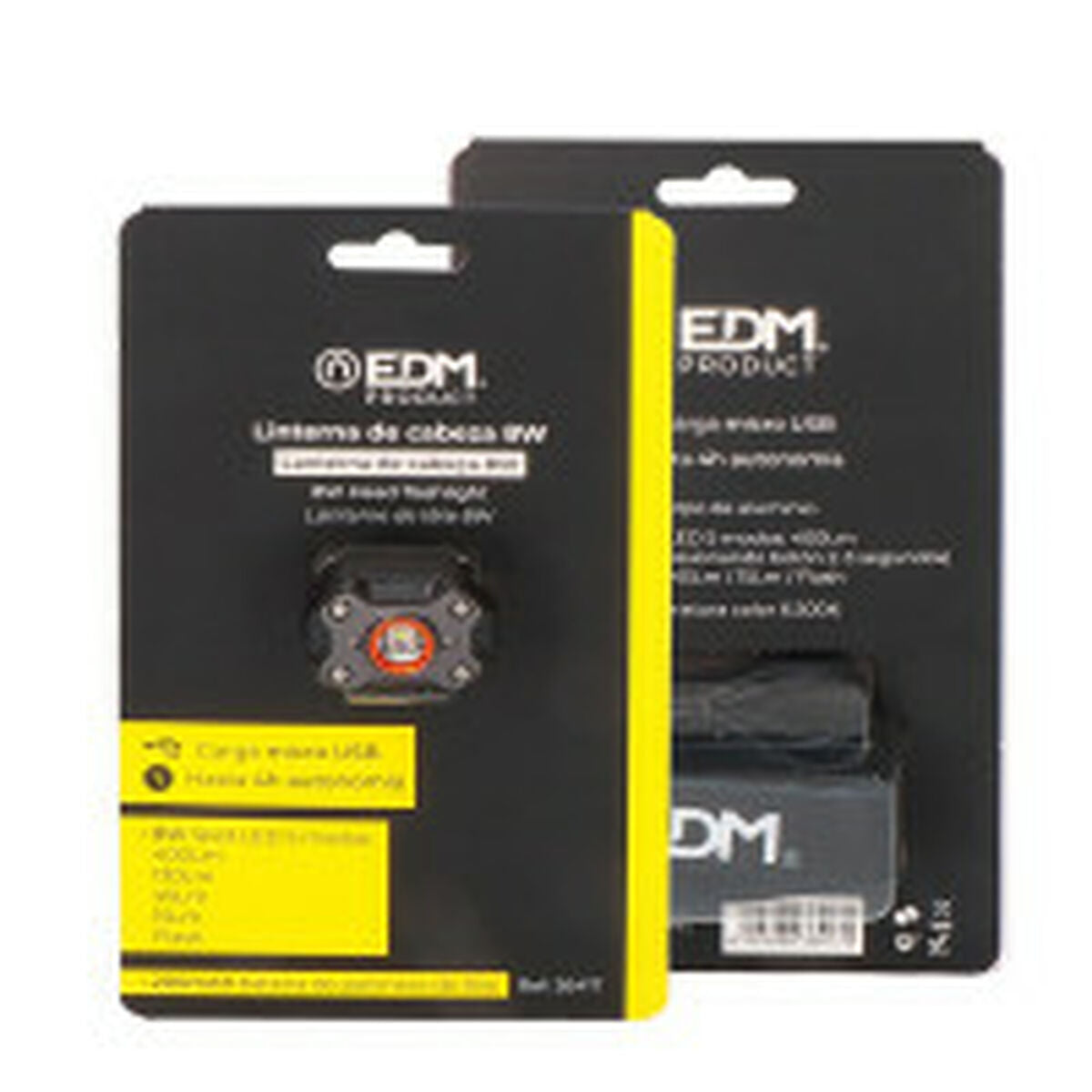 LED Head Torch EDM 36417 Black 8 W 400 lm-2