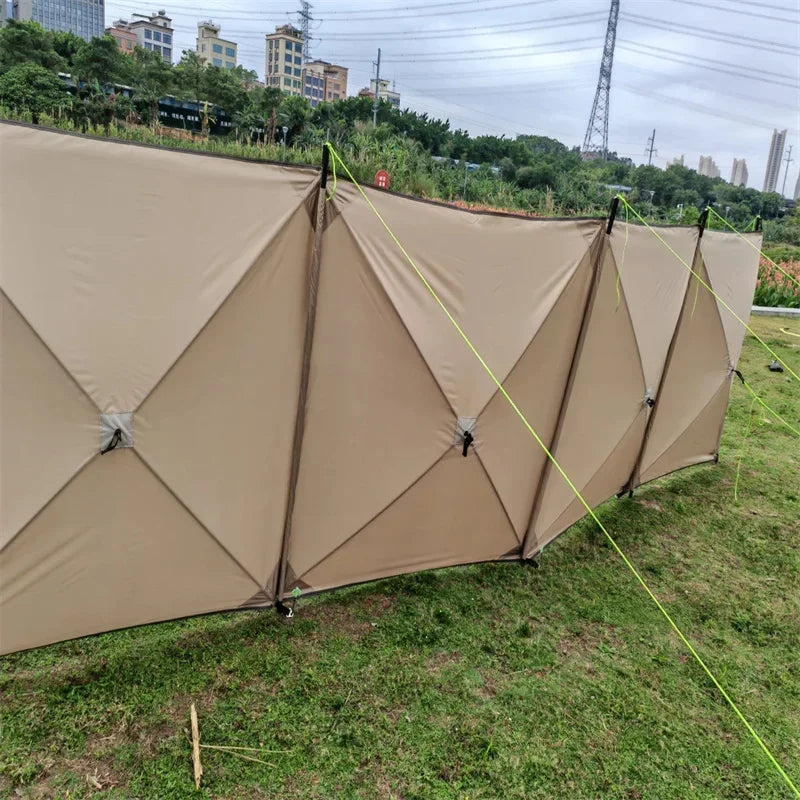 Camping Windscreen Tent Folding Windproof Shield (Khaki)-3