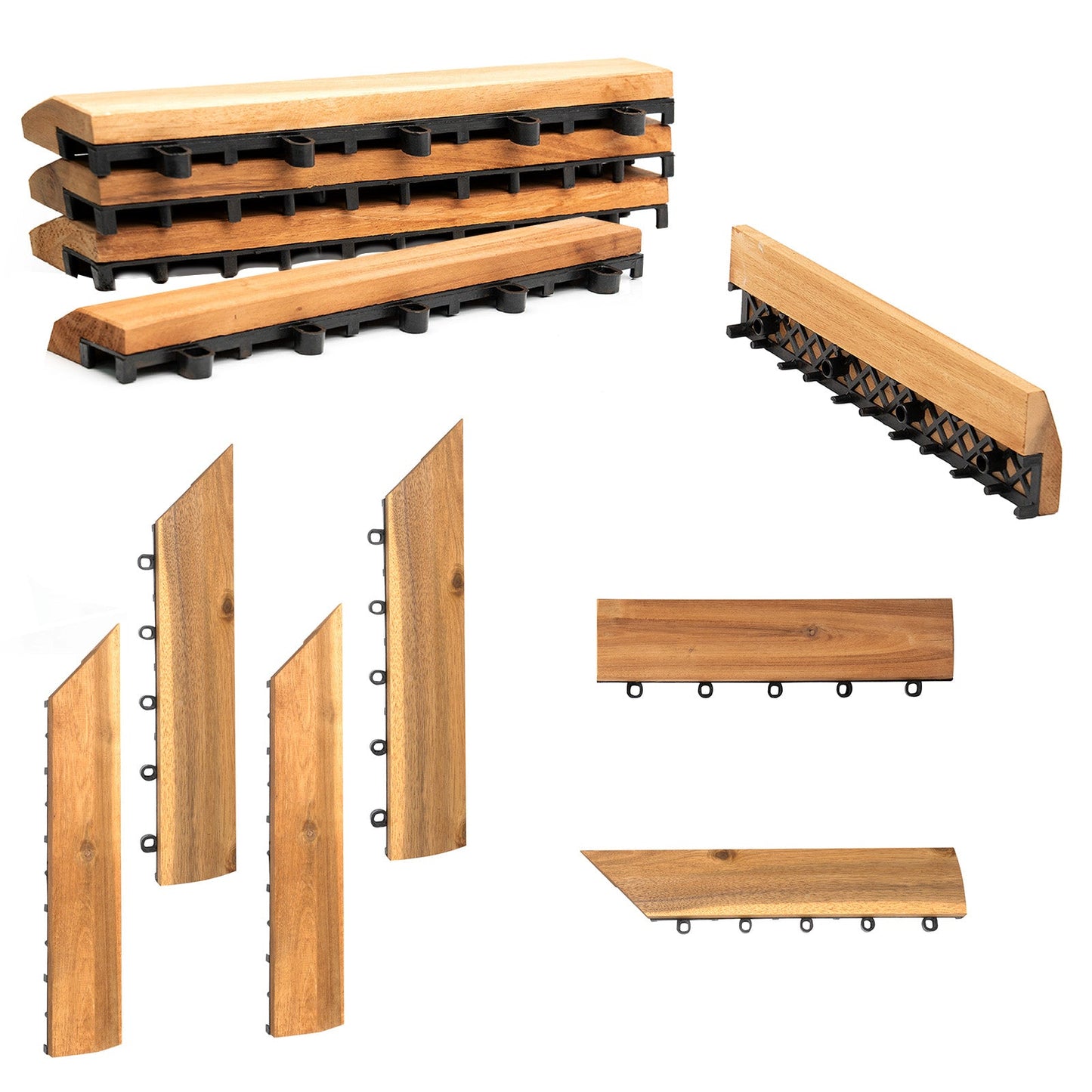 Interlocking Wooden Decking Tiles 30x30cm