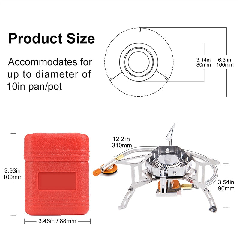 Camping Wind Proof Gas Burner Outdoor Strong Fire Stove Heater Tourism Equipment Supplies Tourist Kitchen Survival Trips-4