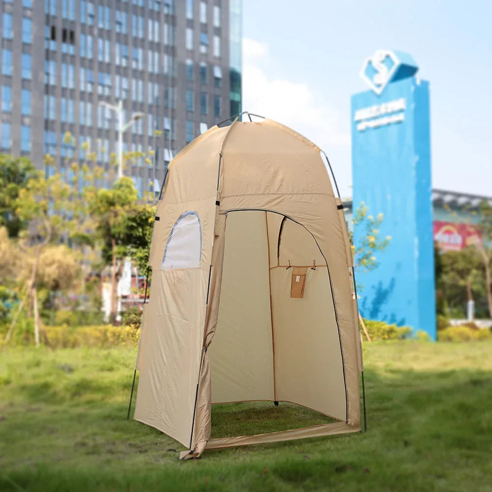 Portable Outdoor Privacy Tent Pop-Up Shower And Toilet Shelter Khaki-4