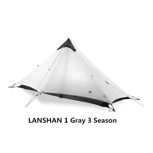 1-Person Rodless Camping Tent 3-Season Gray-3