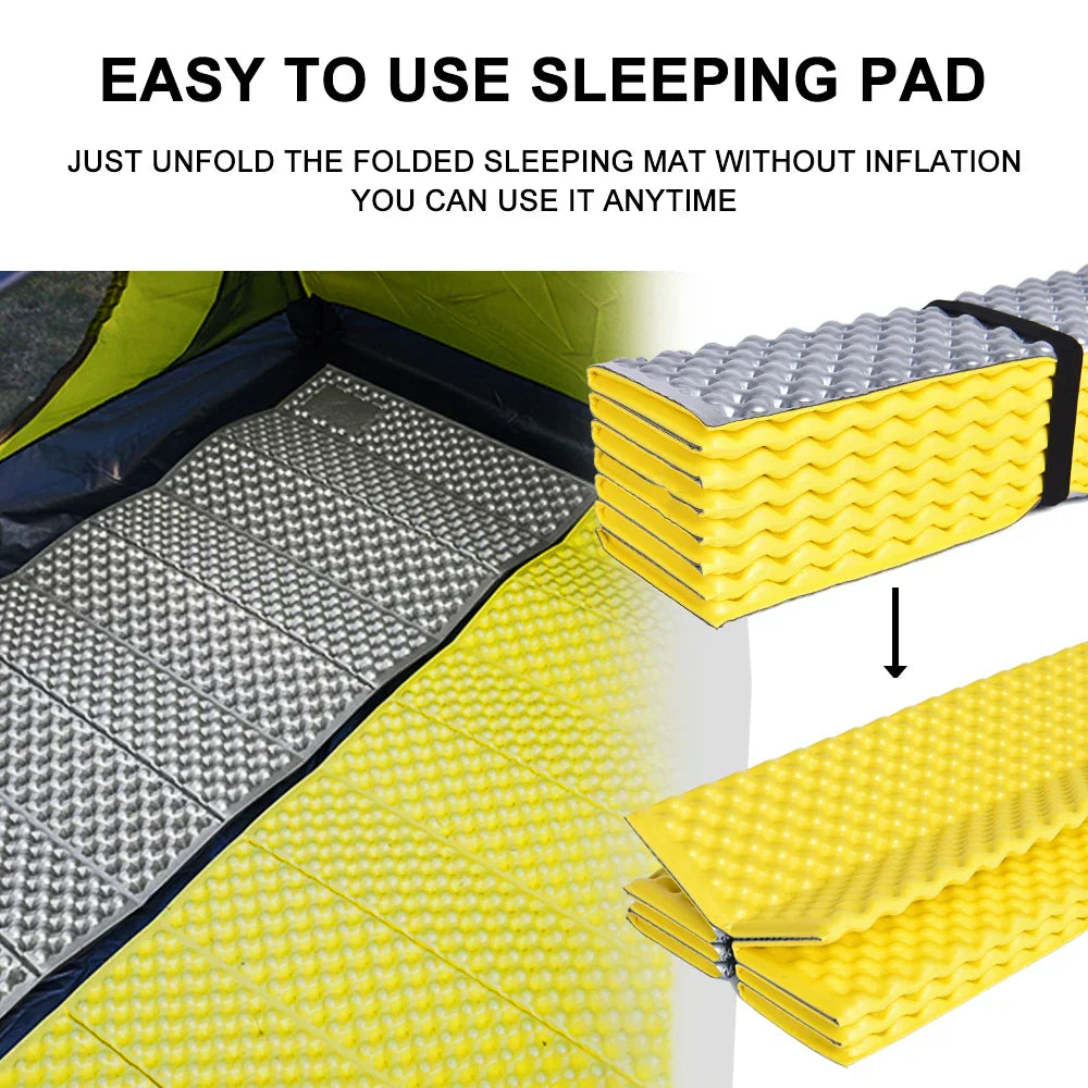 Waterproof Portable Camping Mat Foam Sleeping Pad Yellow-4