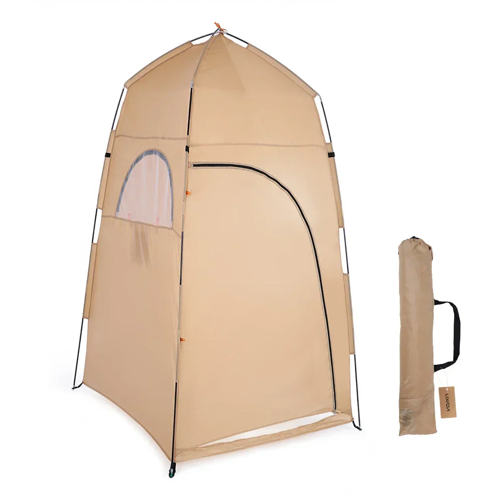 Portable Outdoor Privacy Tent Pop-Up Shower And Toilet Shelter Khaki-0