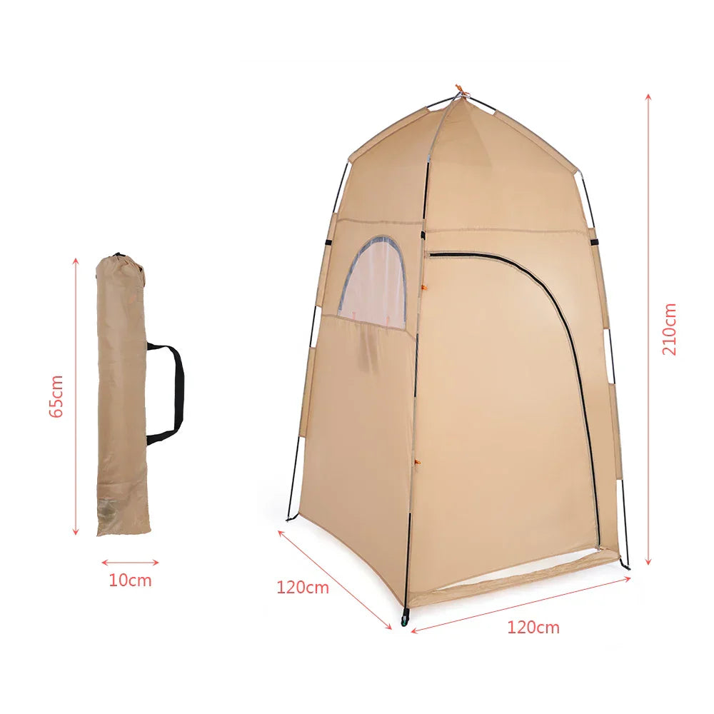 Portable Outdoor Privacy Tent Pop-Up Shower And Toilet Shelter Khaki-1