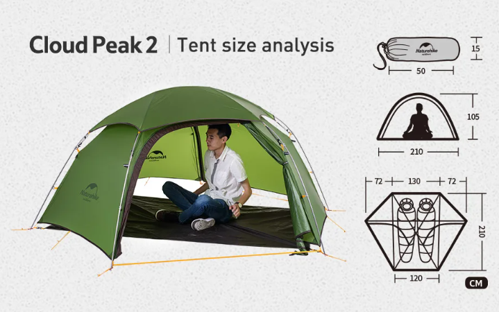 Outdoor 20D Nylon Ultralight Cloud Peak 2-4