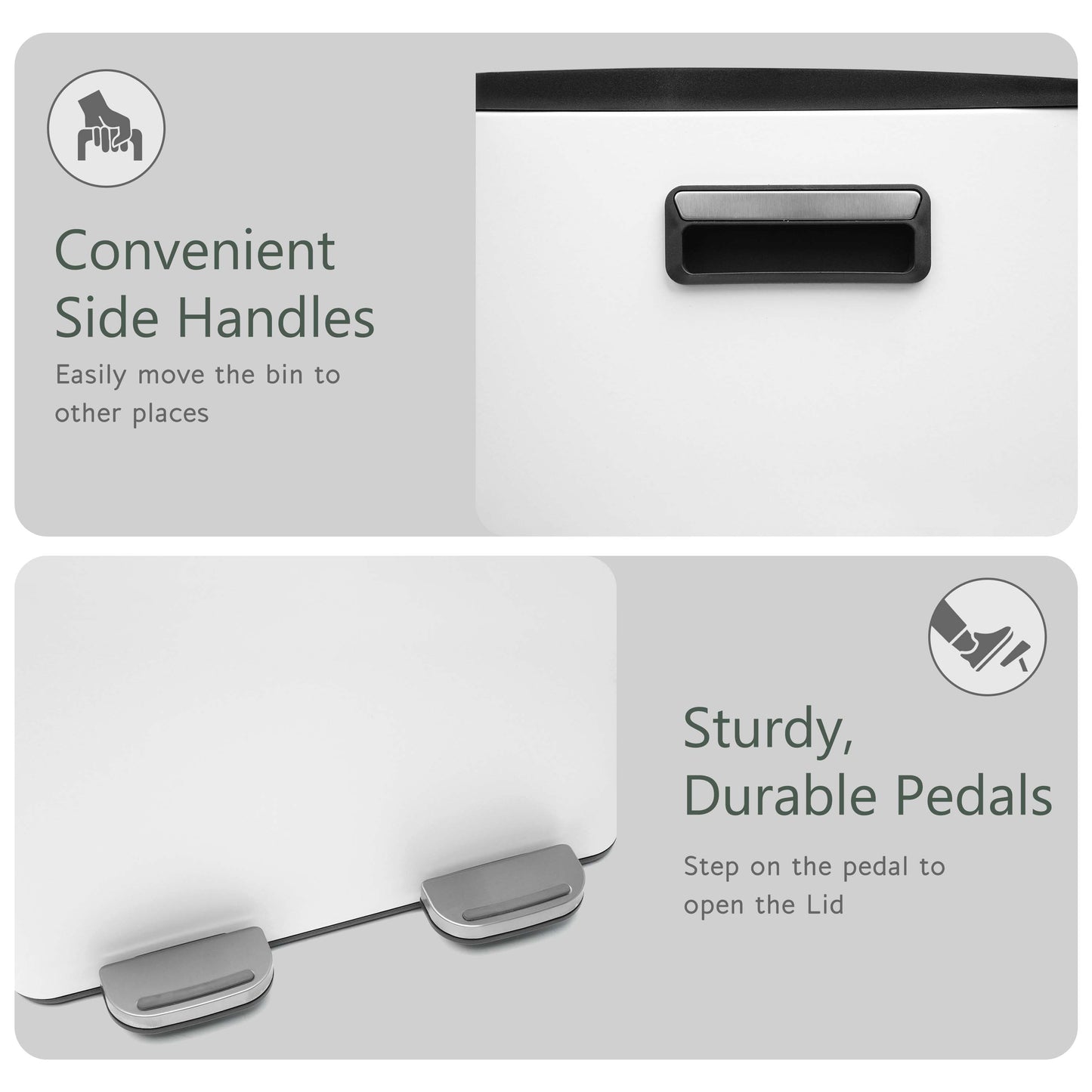 60L Dual Compartment Pedal Bin