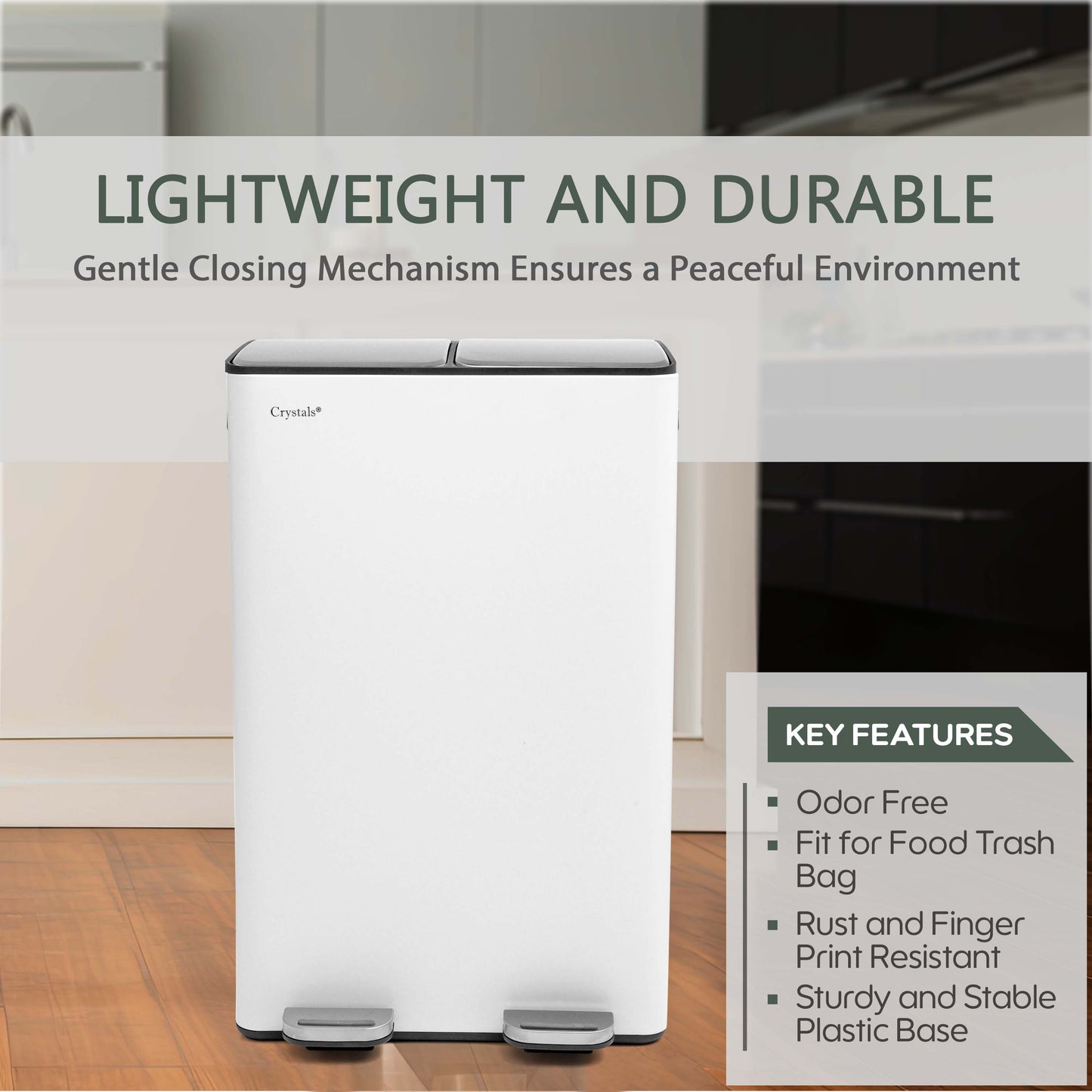 60L Dual Compartment Pedal Bin