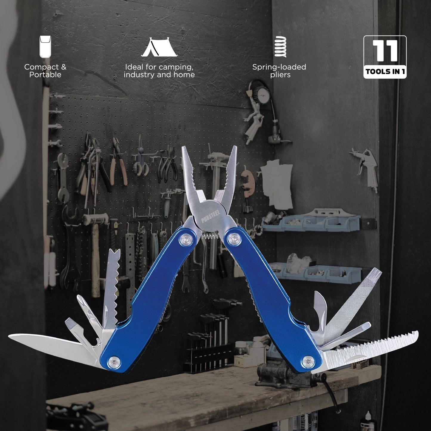 Pursonic 11-in-1 Multifunction Tool Survival Essentials Bundle – The Ultimate Compact Kit for DIY Outdoor and Everyday Use-2