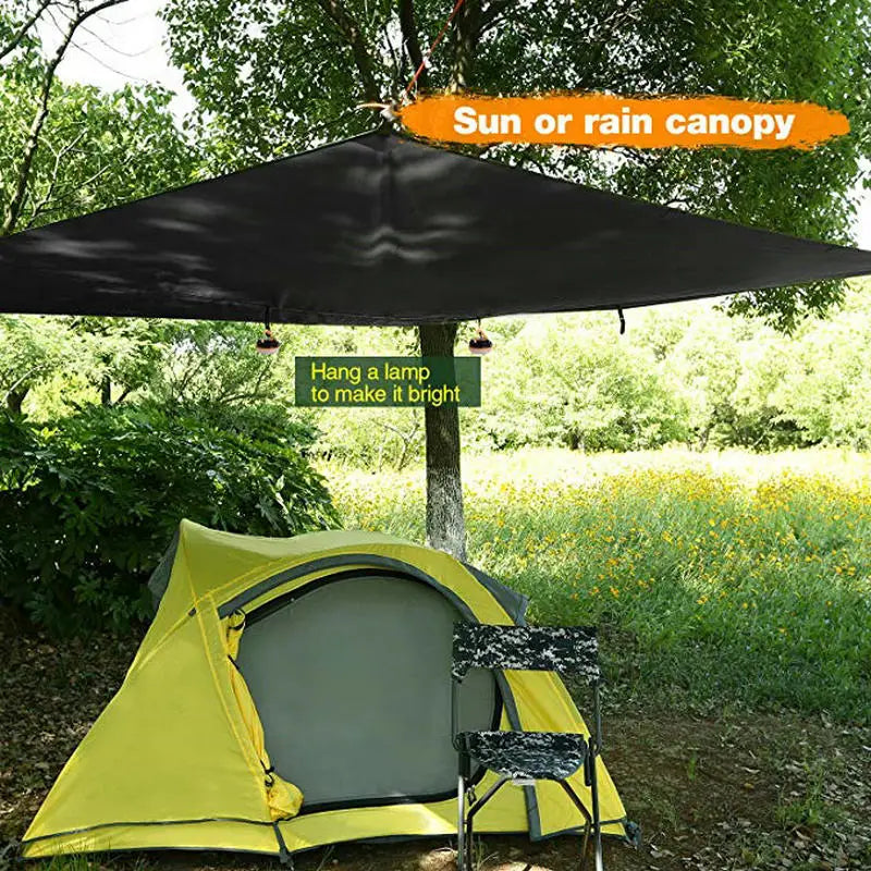 Waterproof Tarp Tent Shade Outdoor Camping UV Canopy (Black)-1