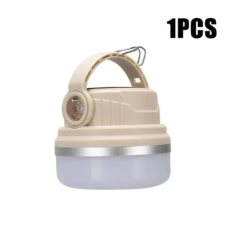 Outdoor Solar Camping Lamp USB Rechargeable Waterproof Lantern with Power Bank for Portable Emergency Tent Hunting Fishing Light