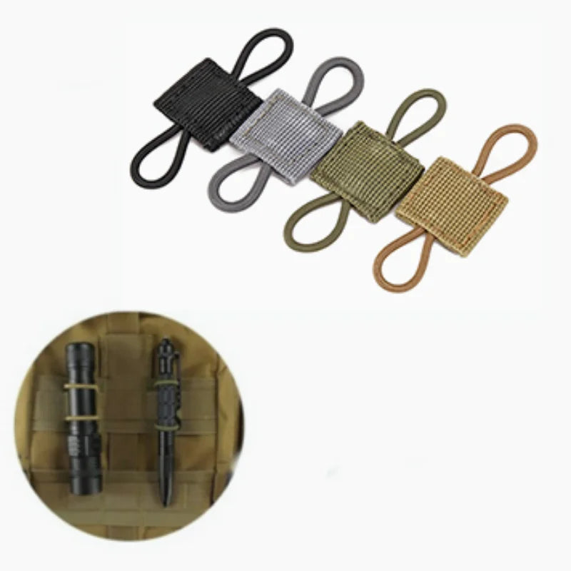 MOLLE Elastic Strap Bag Binding Buckles Outdoor Camping Multitool Retainer For Antenna Stick Pipe Camping Gear