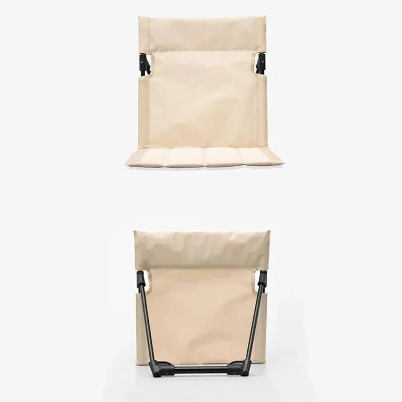 Foldable Camping Chair Cushion And Storage Bag Beige-1