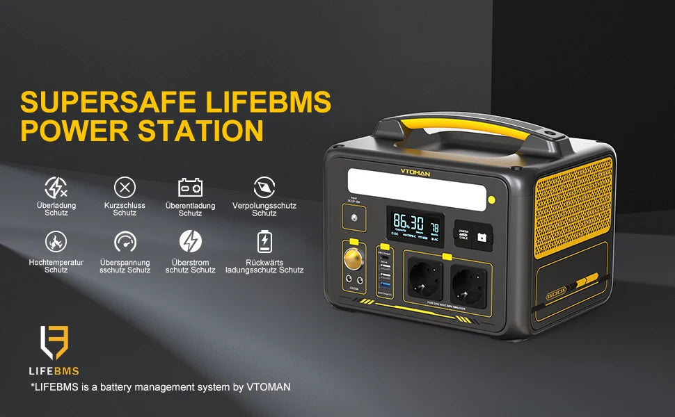 VTOMAN JUMP 600X Power Stations 299Wh LiFeP04 Battery Emergency Backup High-power Power Supply Camping Equipment Generator