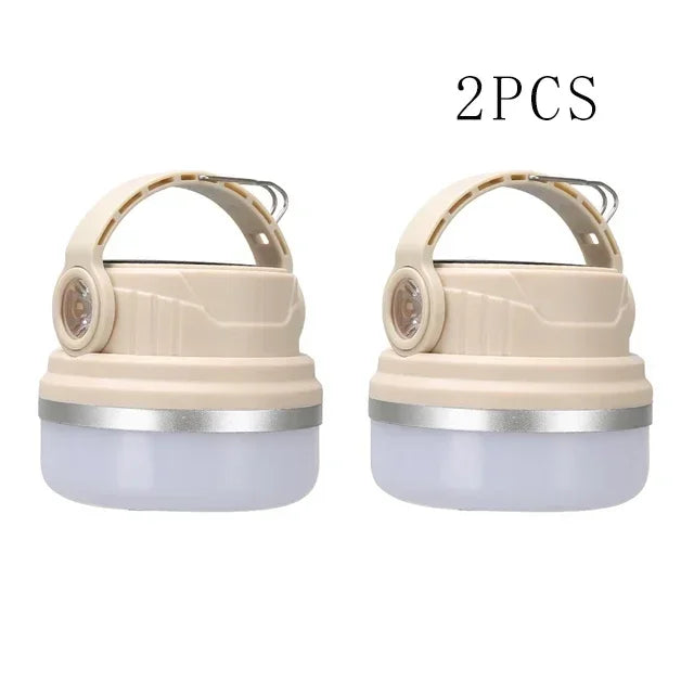 Outdoor Solar Camping Lamp USB Rechargeable Waterproof Lantern with Power Bank for Portable Emergency Tent Hunting Fishing Light
