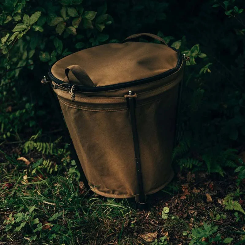 Collapsible 20L Outdoor Camping Trash Bin Waste Container Khaki-4