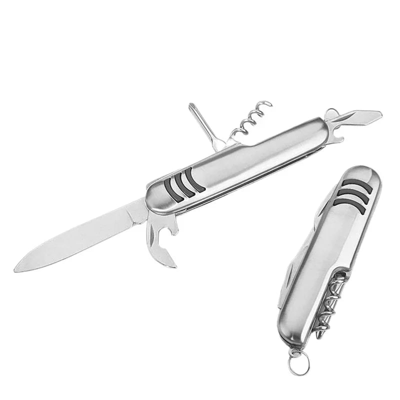 1 Piece Multifunctional Folding Stainless Steel Knife Swiss Army Knife Camping Knife Fruit Knife Barbecue Universal Knife